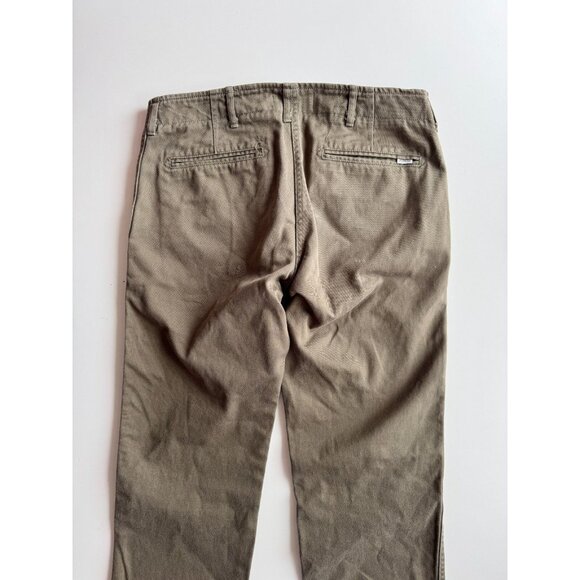 WINGS+HORNS Westpoint Olive Green Cotton Twill Straight Chino Pants, Size 29 - Picture 7 of 16